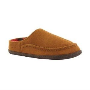 Staheekum Brand Sz. 12 Trapper Suede with Red Flannel Insoles Mule Slippers